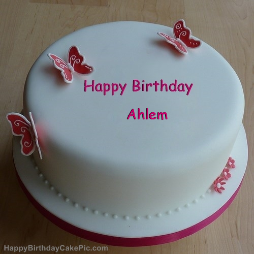 write name on Butterflies Girly Birthday Cake